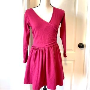 ASOS Petite Burgundy Faux Wrap Skater Dress—SZ. 6P